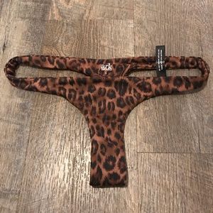 Ark Swimwear Leopard Brazilian Bikini Bottoms Size Small